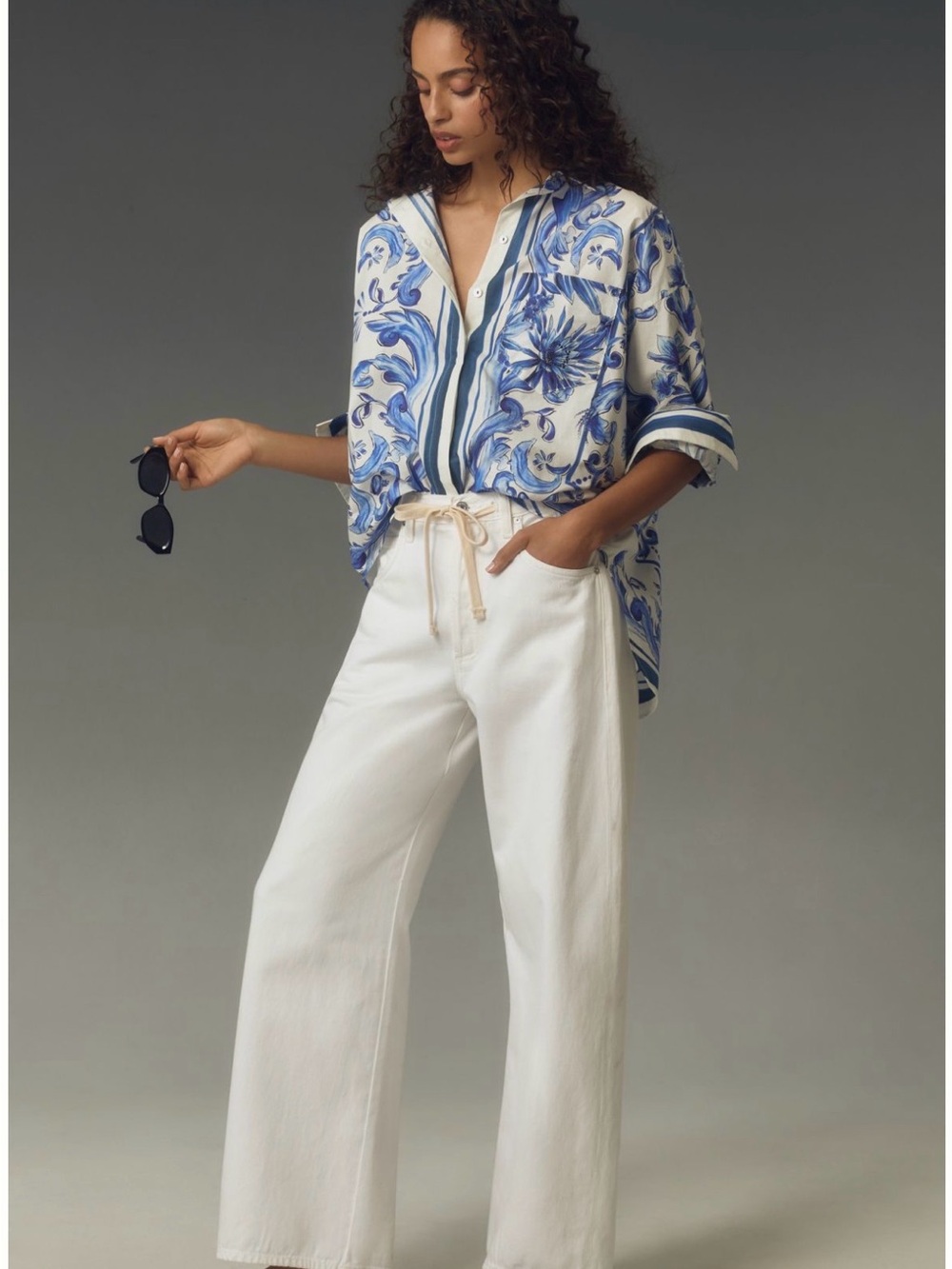 Farm Rio Garden Tile blouse - Picture 1 of 8